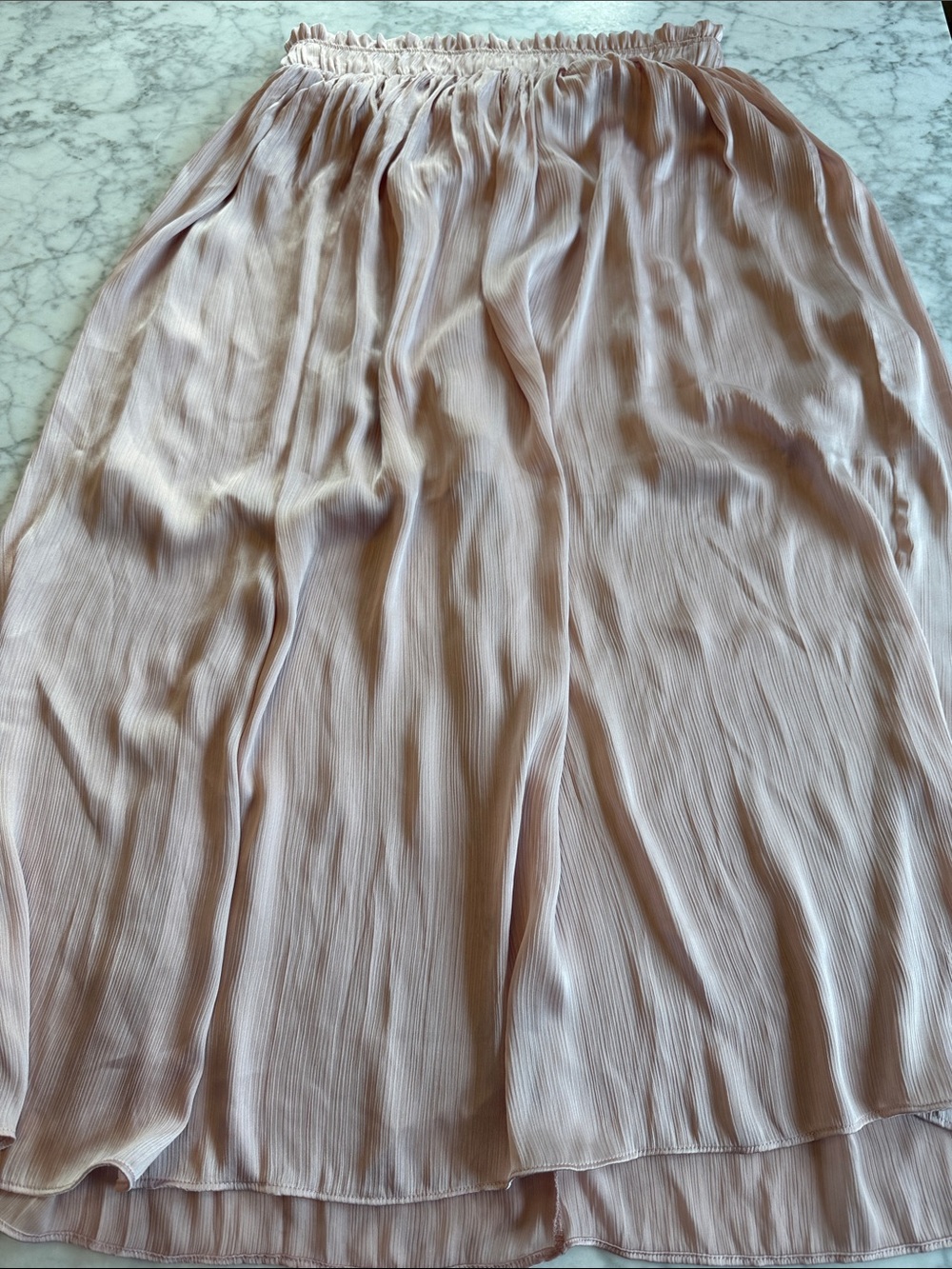 Topshop Midi Skirt in Blush Pink
